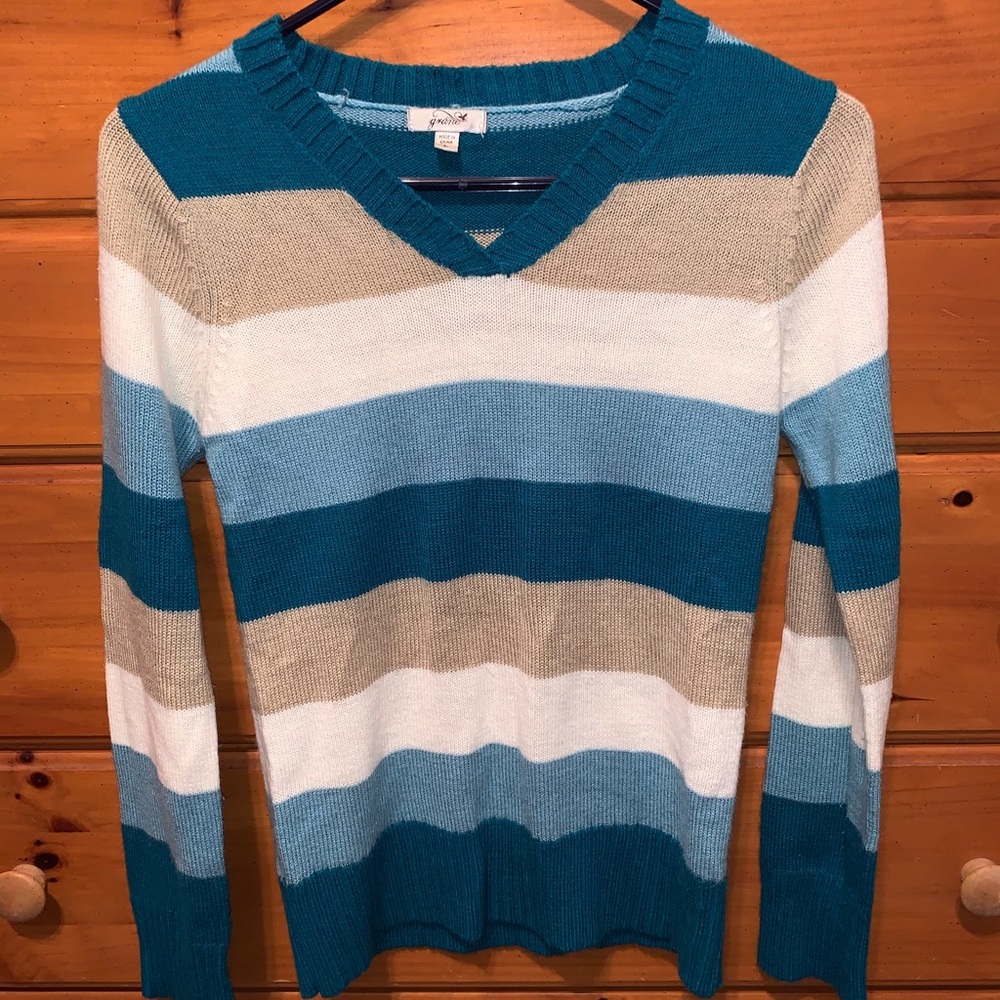 Multicolored V-Neck Sweater